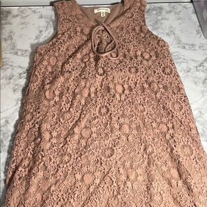 Monteau Blush Sleeveless Tunic Blouse Size M